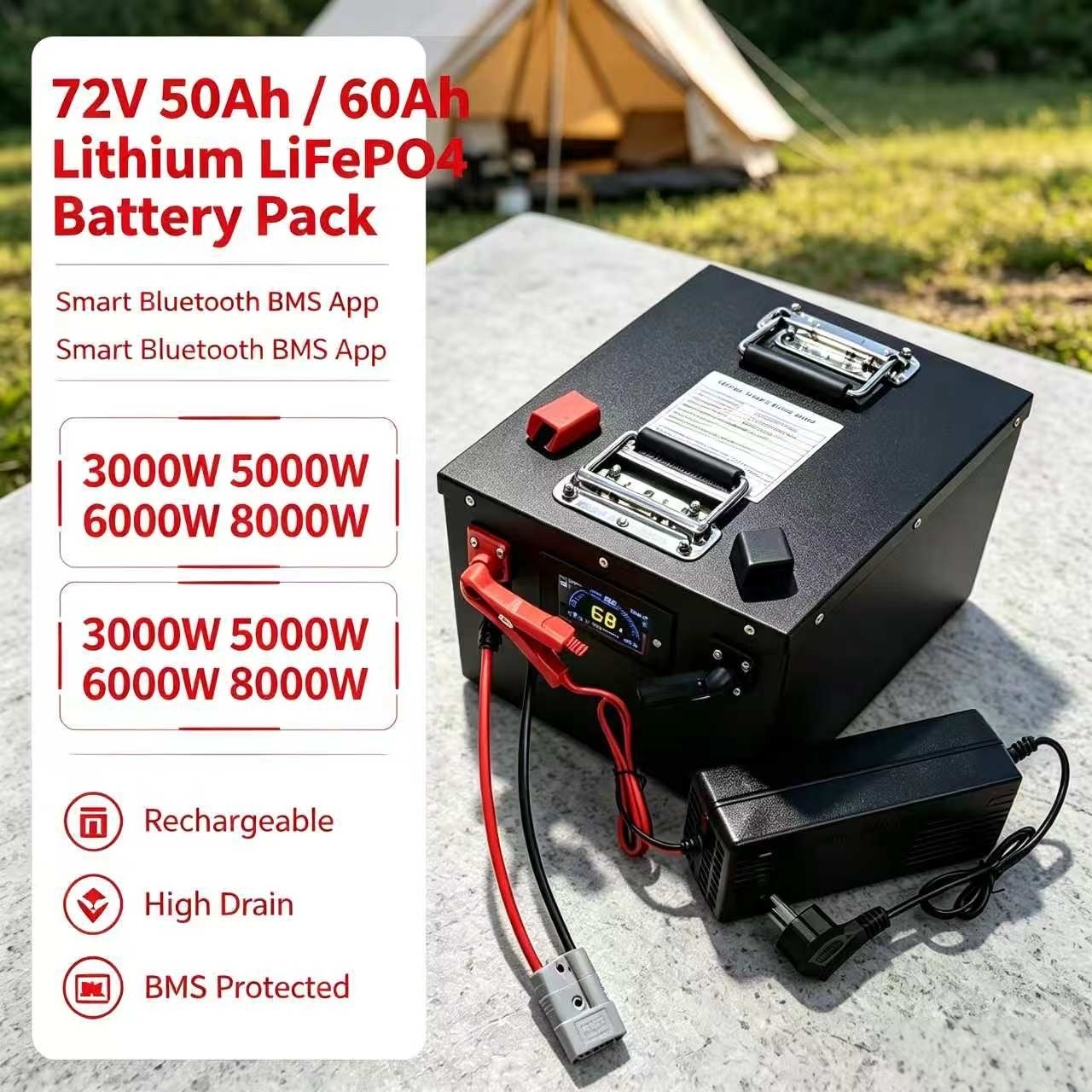 72V 60Ah Lifepo4 Battery Pack - Paket baterai isi ulang lithium lifepo4